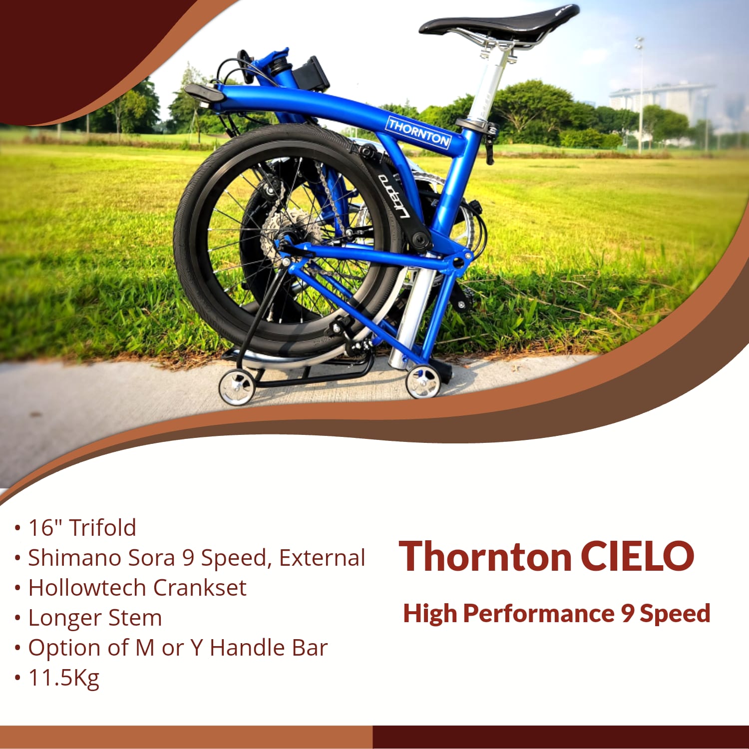 THORNTON CIELO | 16" Trifold, 9 Speed, Hollowtech