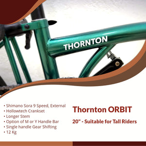 THORNTON ORBIT | 20" Trifold, 9 Speed, Hollowtech | Suitable for Tall Riders