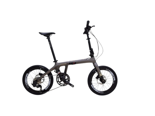Java Aria | Carbon Frame | 20" Bifold, 9x2 Shimano Gearset, Hollowtech Crankset, Hydraulic Brakes | Foldable Bicycle