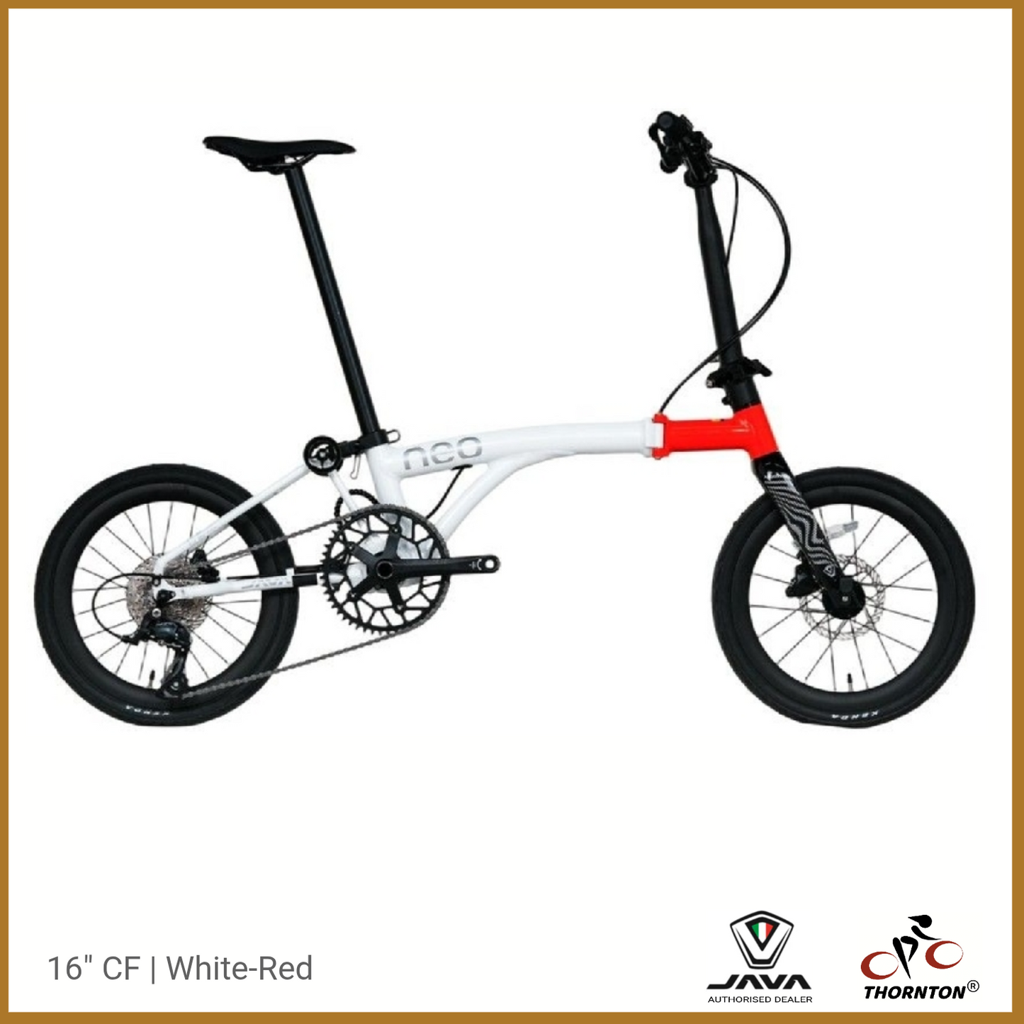 16" Java Neo 3 - Carbon Fork | Trifold Foldable Bicycle