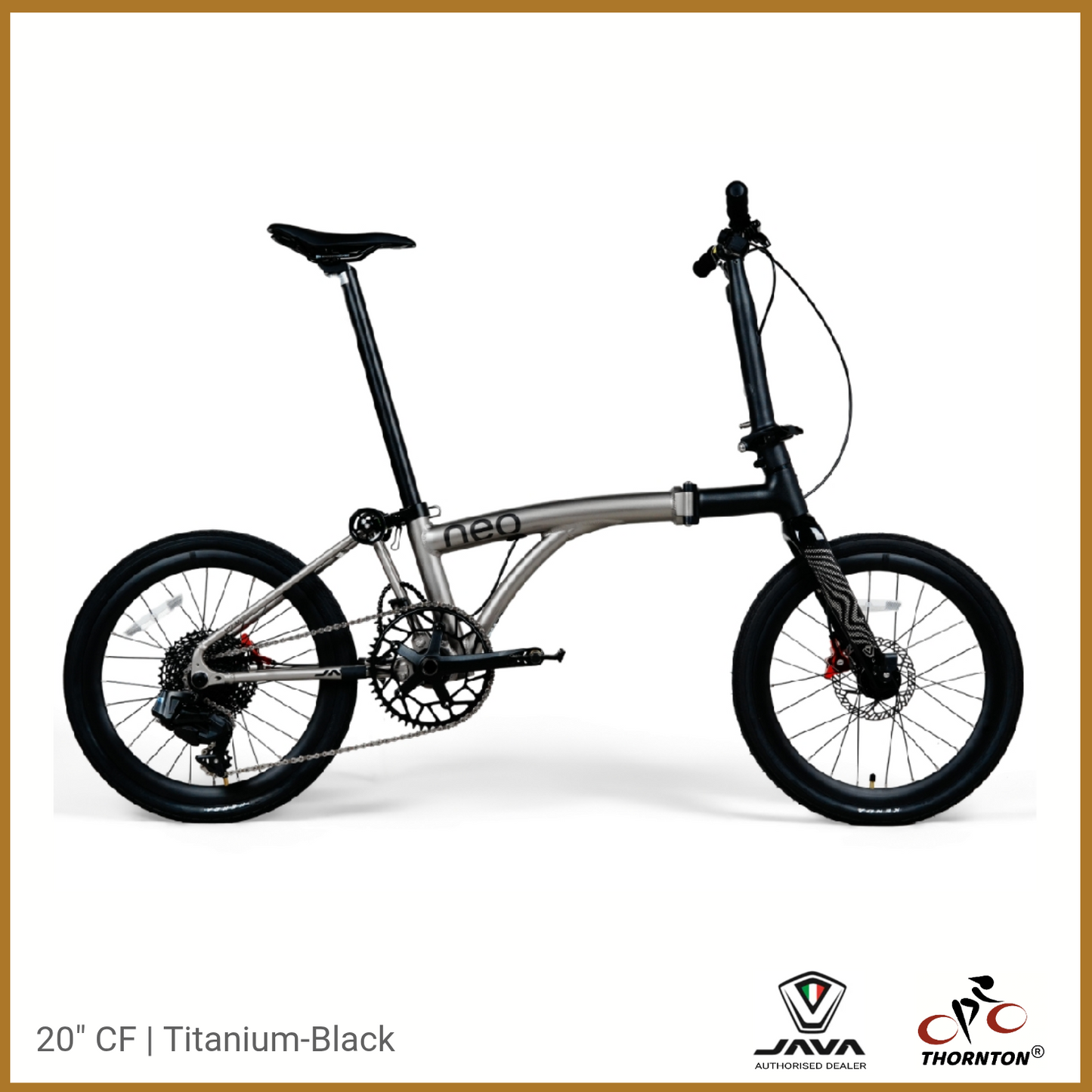20" Java Neo 3 Carbon Fork| Upgraded Model | Trifold Foldable Bicycle